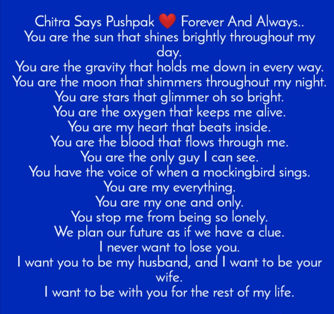 Chitra Says Pushpak ❤ Forever And Always