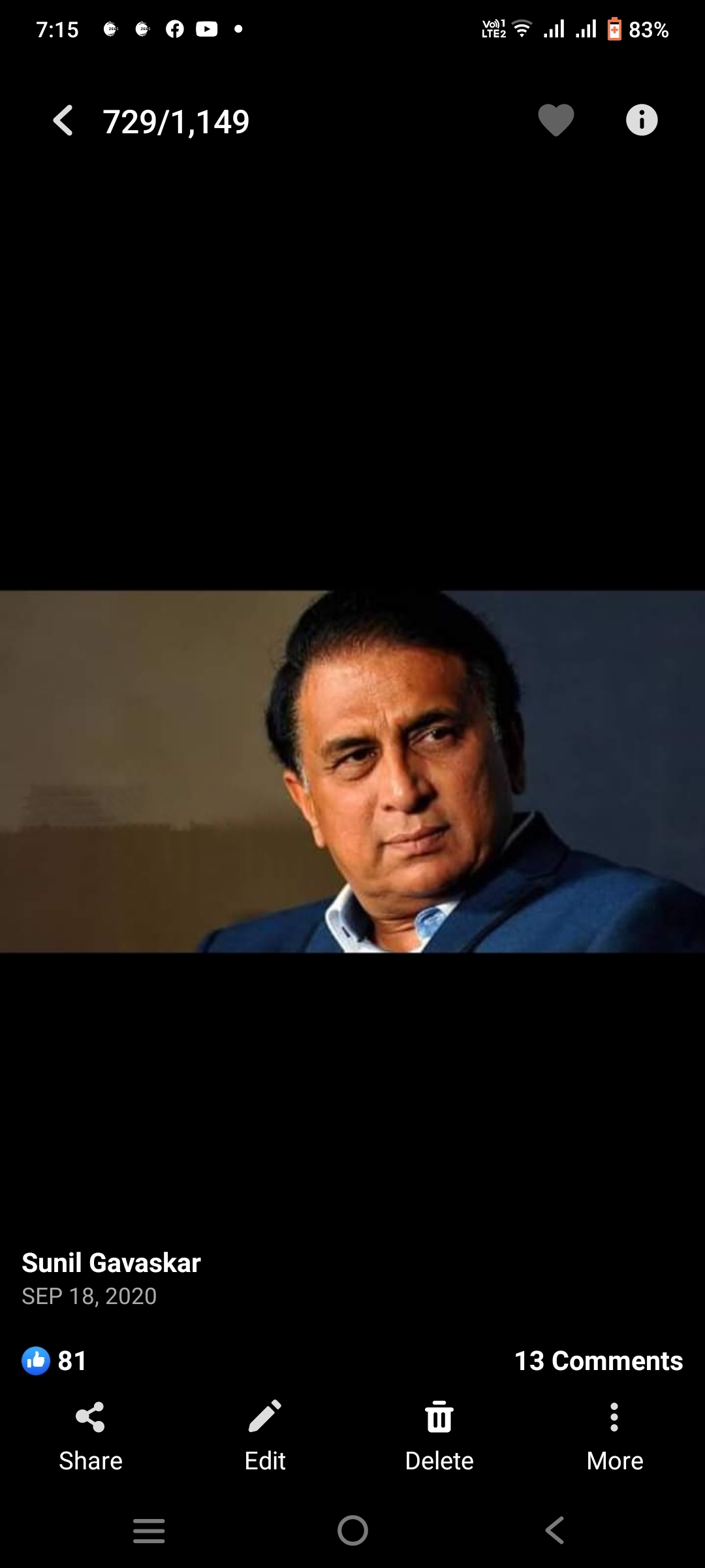 महान बल्लेबाज़ सुनील गावस्कर (जन्मदिन)'s image