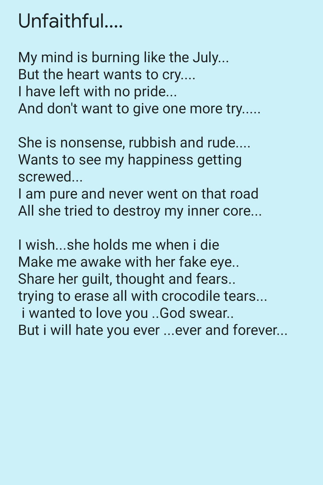 Unfaithful (Part-1)